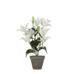 Mica Decorations Plantes D'intérieur Et Fleurs D'intérieur Lis Tigré Artificielle Blanche En Pot H47 -Parasols Soldes Magasin lis tigre artificielle blanche en pot h47 4