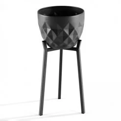 Oviala Pots, Cache-pots Et Jardinières D'extérieur Lot De 2 Caches Pots En Métal Gris -Parasols Soldes Magasin lot de 2 caches pots en metal gris 4