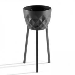 Oviala Pots, Cache-pots Et Jardinières D'extérieur Lot De 2 Caches Pots En Métal Gris -Parasols Soldes Magasin lot de 2 caches pots en metal gris 5