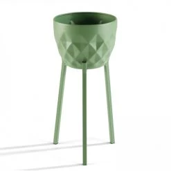 Oviala Pots, Cache-pots Et Jardinières D'extérieur Lot De 2 Caches Pots En Métal Vert Cactus -Parasols Soldes Magasin lot de 2 caches pots en metal vert cactus 2
