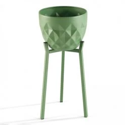 Oviala Pots, Cache-pots Et Jardinières D'extérieur Lot De 2 Caches Pots En Métal Vert Cactus -Parasols Soldes Magasin lot de 2 caches pots en metal vert cactus 4