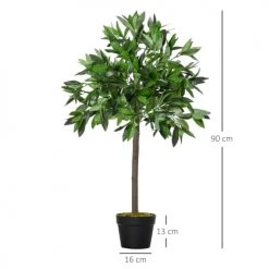 Outsunny Plantes D'intérieur Et Fleurs D'intérieur Lot De 2 Lauriers Boules Artificiels H.0,90 M Pot Inclus Noir Vert -Parasols Soldes Magasin lot de 2 lauriers boules artificiels h 0 90 m pot inclus noir vert 2