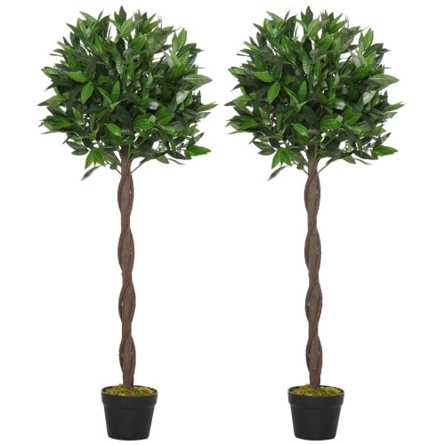 Outsunny Plantes D'intérieur Et Fleurs D'intérieur Lot De 2 Lauriers Boules Artificiels H.1,20H M Pot Inclus Noir Vert 3 Outsunny Plantes D'intérieur Et Fleurs D'intérieur Lot De 2 Lauriers Boules Artificiels H.1,20H M Pot Inclus Noir Vert