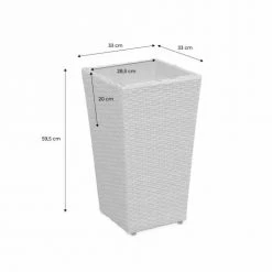 Alice's Garden Pots, Cache-pots Et Jardinières D'extérieur Lot De 2 Pots De Fleurs Résine Tressée Naturelle H60cm -Parasols Soldes Magasin lot de 2 pots de fleurs resine tressee naturelle h60cm 5