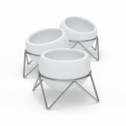 Umbra Pots, Cache-pots Et Jardinières D'extérieur Lot De 3 Pots Potsy Céramique Blanc -Parasols Soldes Magasin lot de 3 pots potsy ceramique blanc 2