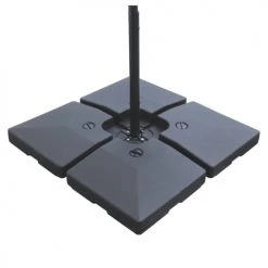 Parasols Soldes Magasin -Parasols Soldes Magasin lot de 4 dalles carrees en plastique noir 1