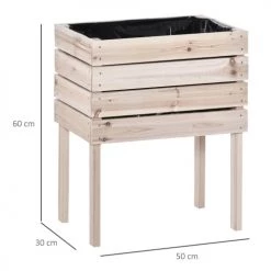 Outsunny Pots, Cache-pots Et Jardinières D'extérieur Lot De 4 Jardinières Sur Pieds Carrés Potagers Sapin Naturel -Parasols Soldes Magasin lot de 4 jardinieres sur pieds carres potagers sapin naturel 2