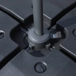 Outsunny Parasols Lot De 4 Poids De Lestage Carré HDPE Noir -Parasols Soldes Magasin lot de 4 poids de lestage carre hdpe noir 2