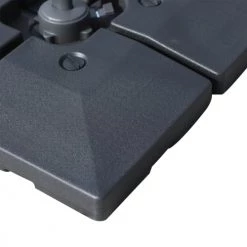 Outsunny Parasols Lot De 4 Poids De Lestage Carré HDPE Noir -Parasols Soldes Magasin lot de 4 poids de lestage carre hdpe noir 5