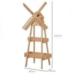 Outsunny Pots, Cache-pots Et Jardinières D'extérieur Moulin à Vent Décoratif - étagère Pots De Fleurs Moulin - Sapin -Parasols Soldes Magasin moulin a vent decoratif etagere pots de fleurs moulin sapin 2