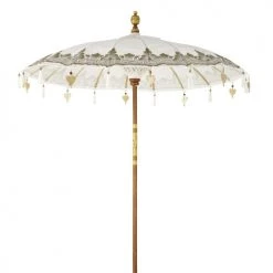 Maisons Du Monde Parasols Ombrelle En Coton écru Motifs Dorés