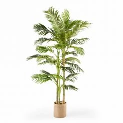 Oviala Plantes D'intérieur Et Fleurs D'intérieur Palmier Artificiel Avec Pot Habillé De Cordage H210cm
