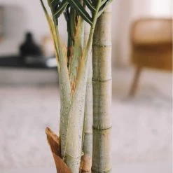 Oviala Plantes D'intérieur Et Fleurs D'intérieur Palmier Artificiel Avec Pot Habillé De Cordage H210cm -Parasols Soldes Magasin palmier artificiel avec pot habille de cordage h210cm 3