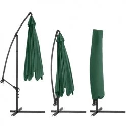 Tectake Parasols Parasol 350 Cm Avec Housse De Protection Vert -Parasols Soldes Magasin parasol 350 cm avec housse de protection vert 3