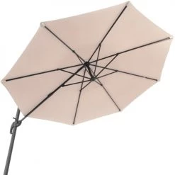 Tectake Parasols Parasol DARIA 300 Cm Avec Pied Déporté Et Housse De Protection Beige -Parasols Soldes Magasin parasol daria 300 cm avec pied deporte et housse de protection beige 2