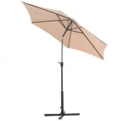 Beliani Parasols Parasol De Jardin Beige Sable ⌀ 270 Cm -Parasols Soldes Magasin parasol de jardin beige sable 270 cm 3