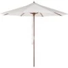 Beliani Parasols Parasol De Jardin En Bois Avec Toile Beige Clair ⌀ 270 Cm -Parasols Soldes Magasin parasol de jardin en bois avec toile beige clair 270 cm