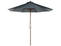 Beliani Parasols Parasol De Jardin En Bois Avec Toile Beige Clair ⌀ 270 Cm -Parasols Soldes Magasin parasol de jardin en bois avec toile gris fonce d270cm