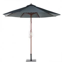 Beliani Parasols Parasol De Jardin En Bois Avec Toile Gris Foncé D270cm -Parasols Soldes Magasin parasol de jardin en bois avec toile gris fonce d270cm 3