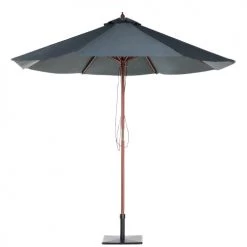 Beliani Parasols Parasol De Jardin En Bois Avec Toile Gris Foncé D270cm -Parasols Soldes Magasin parasol de jardin en bois avec toile gris fonce d270cm 4