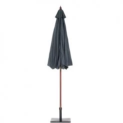 Beliani Parasols Parasol De Jardin En Bois Avec Toile Gris Foncé D270cm -Parasols Soldes Magasin parasol de jardin en bois avec toile gris fonce d270cm 5