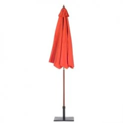 Beliani Parasols Parasol De Jardin En Bois Avec Toile Rouge D270cm -Parasols Soldes Magasin parasol de jardin en bois avec toile rouge d270cm 4