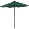 Beliani Parasols Parasol De Jardin En Bois Avec Toile Verte D270cm -Parasols Soldes Magasin parasol de jardin en bois avec toile verte d270cm