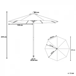 Beliani Parasols Parasol De Jardin En Bois Avec Toile Verte D270cm -Parasols Soldes Magasin parasol de jardin en bois avec toile verte d270cm