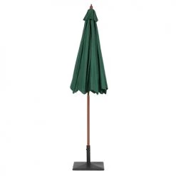 Beliani Parasols Parasol De Jardin En Bois Avec Toile Verte D270cm -Parasols Soldes Magasin parasol de jardin en bois avec toile verte d270cm 3