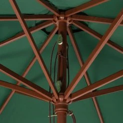 Beliani Parasols Parasol De Jardin En Bois Avec Toile Verte D270cm -Parasols Soldes Magasin parasol de jardin en bois avec toile verte d270cm 4