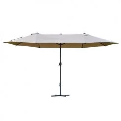 Outsunny Parasols Parasol De Jardin XXL à Manivelle Acier Polyester Café Latte -Parasols Soldes Magasin parasol de jardin xxl a manivelle acier polyester cafe latte 4