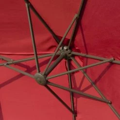 Outsunny Parasols Parasol De Jardin XXL Pied Contrepoids Inclus Acier Polyester Bordeaux -Parasols Soldes Magasin parasol de jardin xxl pied contrepoids inclus acier polyester bordeaux 5