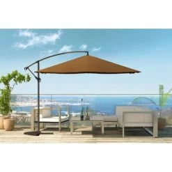 Concept Usine Parasols Parasol Déporté 3 X 3 M Chocolat -Parasols Soldes Magasin parasol deporte 3 x 3 m chocolat 5