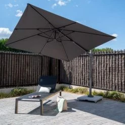 Arbonie Parasols Parasol Déporté 3x3m Taupe -Parasols Soldes Magasin parasol deporte 3x3m taupe 10