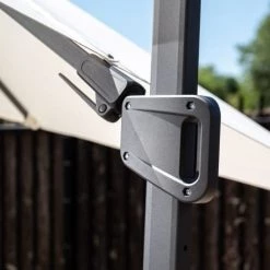 Arbonie Parasols Parasol Déporté 3x3m Taupe -Parasols Soldes Magasin parasol deporte 3x3m taupe 2