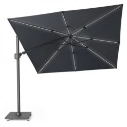 Platinum Parasols Parasol Déporté Avec LED 3x3m Anthracite -Parasols Soldes Magasin parasol deporte avec led 3x3m anthracite 2