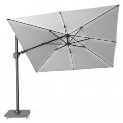 Platinum Parasols Parasol Déporté Avec LED 3x3m Gris Clair -Parasols Soldes Magasin parasol deporte avec led 3x3m gris clair 1