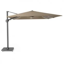 Platinum Parasols Parasol Déporté Avec LED 3x3m Taupe -Parasols Soldes Magasin parasol deporte avec led 3x3m taupe 1