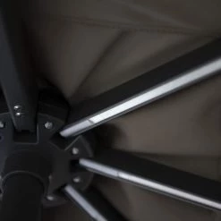 Platinum Parasols Parasol Déporté Avec LED 3x3m Taupe -Parasols Soldes Magasin parasol deporte avec led 3x3m taupe 3