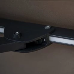 Platinum Parasols Parasol Déporté Avec LED 3x3m Taupe -Parasols Soldes Magasin parasol deporte avec led 3x3m taupe 4