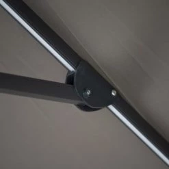 Platinum Parasols Parasol Déporté Avec LED 3x3m Taupe -Parasols Soldes Magasin parasol deporte avec led 3x3m taupe 5