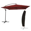 Happy Garden Parasols Parasol Déporté Carré 2,7x2,7m Acier Toile Rouge Avec Housse -Parasols Soldes Magasin parasol deporte carre 2 7x2 7m acier toile rouge avec housse