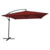 Happy Garden Parasols Parasol Déporté Carré 2,7x2,7m En Acier Et Toile Rouge -Parasols Soldes Magasin parasol deporte carre 2 7x2 7m en acier et toile rouge