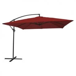 Happy Garden Parasols Parasol Déporté Carré 2,7x2,7m En Acier Et Toile Rouge