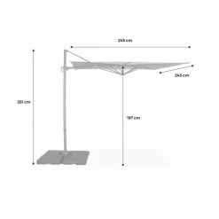 Alice's Garden Parasols Parasol Déporté Carré 250 X 250 Cm En Aluminium Gris -Parasols Soldes Magasin parasol deporte carre 250 x 250 cm en aluminium gris 5