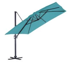 Ozalide Parasols Parasol Déporté Carré 3x3 M En Aluminium Bleu Canard