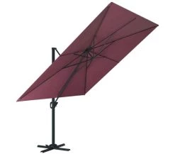 Ozalide Parasols Parasol Déporté Carré 3x3 M En Aluminium Bordeaux