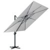 Ozalide Parasols Parasol Déporté Carré 3x3 M En Aluminium Gris Perle -Parasols Soldes Magasin parasol deporte carre 3x3 m en aluminium gris perle