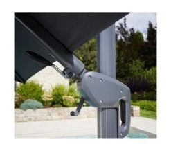 Ozalide Parasols Parasol Déporté Carré 3x3 M En Aluminium Gris Perle -Parasols Soldes Magasin parasol deporte carre 3x3 m en aluminium gris perle 4