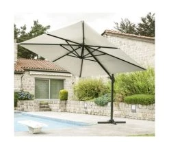 Ozalide Parasols Parasol Déporté Carré 3x3 M En Aluminium Lin -Parasols Soldes Magasin parasol deporte carre 3x3 m en aluminium lin 4